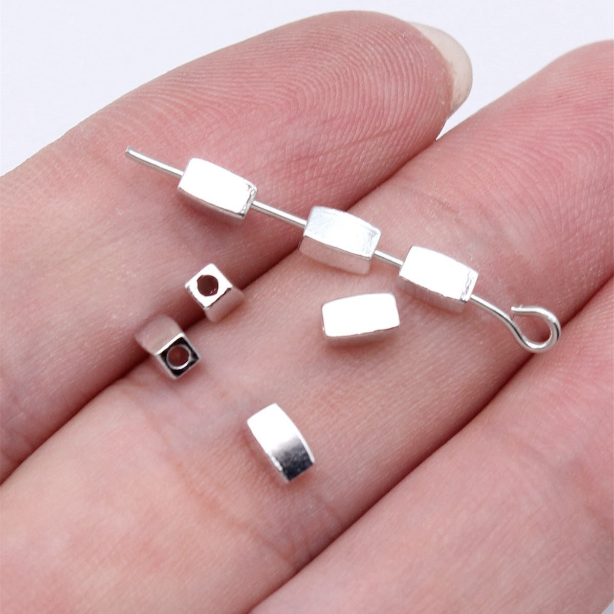 Rectangle Metal Beads 5mm Smooth Geometric Zinc Alloy 200pcs