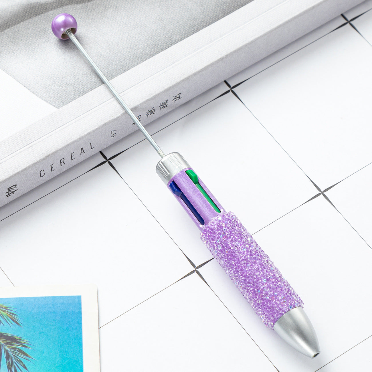 Beadable Pen Four Color Plastic Sugar Bead Design 4 In 1 22