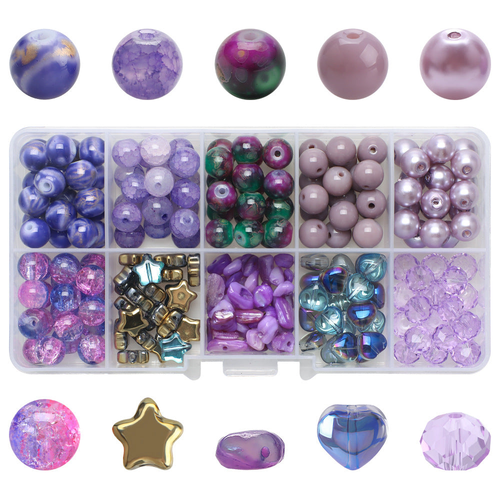 Crackle Round Glass Beads 8mm Pastel Colors Crackled Texture 200pcs 18