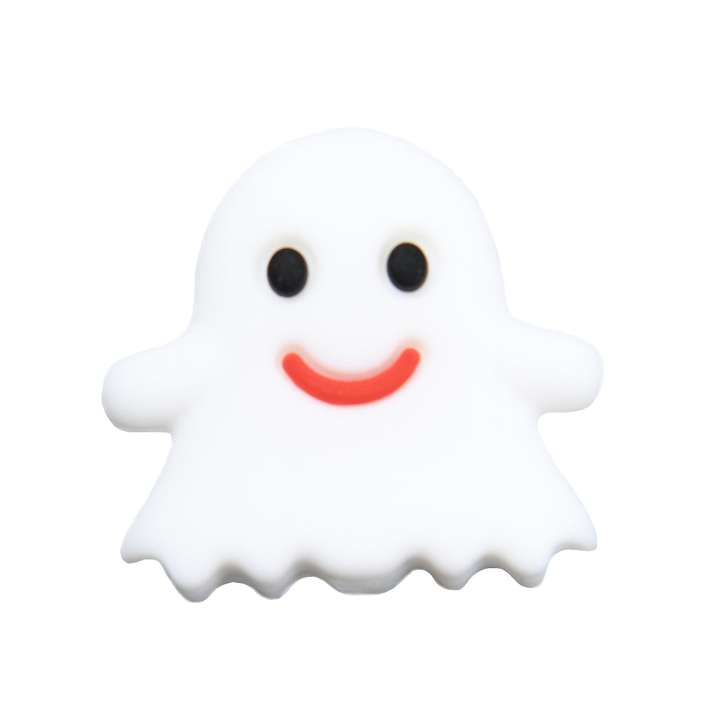 Silicone Focal Beads Halloween Ghost Pumpkin Bat Designs 10pcs 37