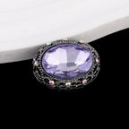 Double-Sided Heart Rhinestone Beads 24mm Vintage Alloy 10pcs 18