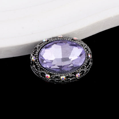 Double-Sided Heart Rhinestone Beads 24mm Vintage Alloy 10pcs 18