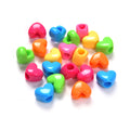 Bright Colored Heart Acrylic Beads 15mm Large Hole 10pcs 6