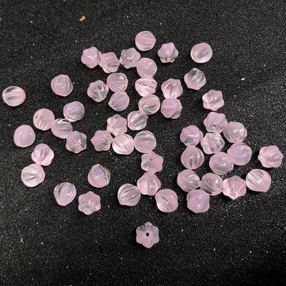 Czech Glass Beads Pumpkin 8mm Pastel Glow Grooved 100pcs 17