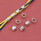 Tube Metal Beads 8mm Leaf Roll Pattern Tibetan Alloy 100pcs
