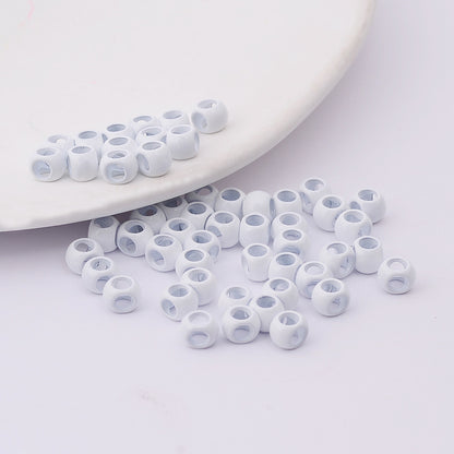Cube Metal Beads 5mm Baking Painted Zinc Alloy 50pcs 9