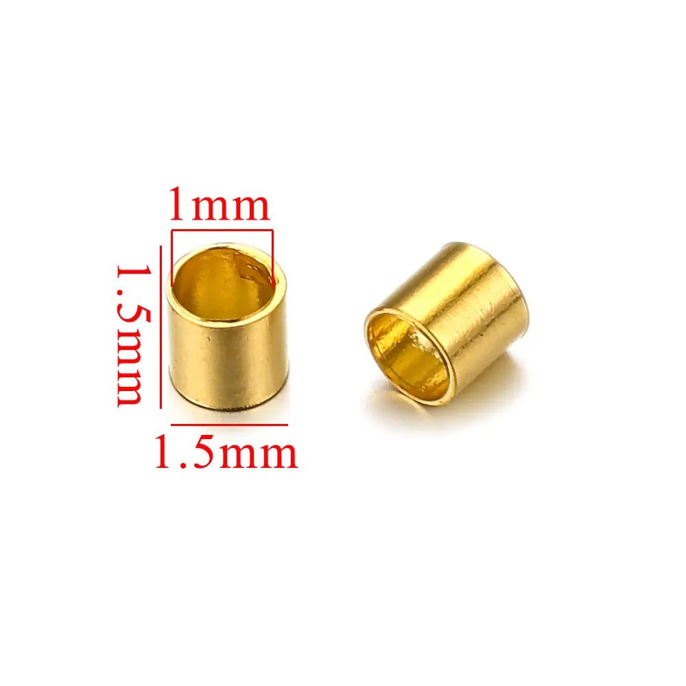 Stainless Steel Tube Metal Beads 1.5/2/2.5mm Crimp Style 200pcs 6