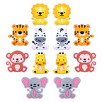 Silicone Focal Beads Animal Lion Tiger Smiling Face 20pcs