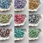 Crackle Round Glass Beads 10mm Ice Cracked Half Color Milk Cap 100pcs 2