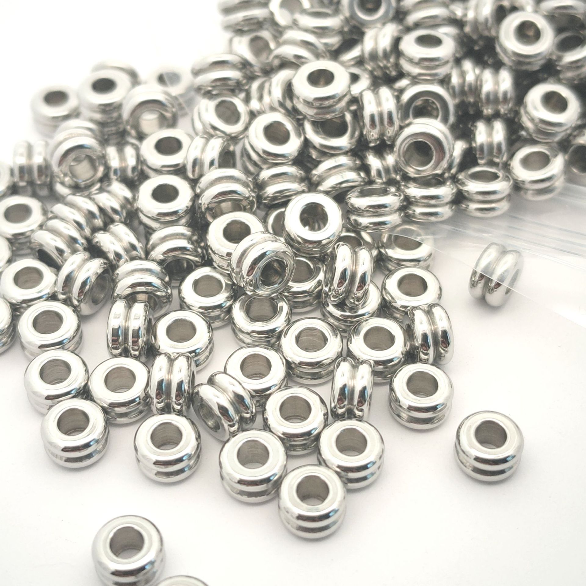 Stainless Steel Double Arc Spacer Beads 5-7mm 100pcs