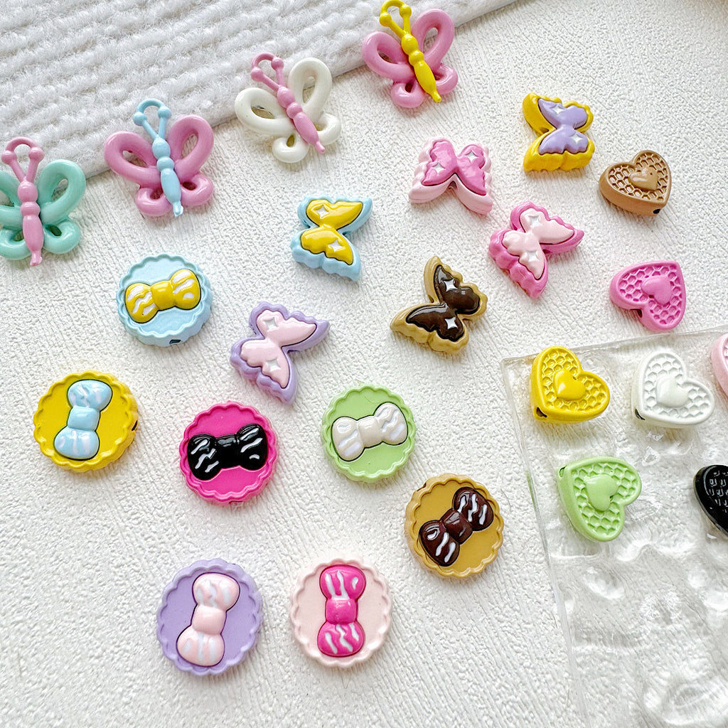 Butterfly Painted Metal Beads Decorative Alloy 10pcs 3