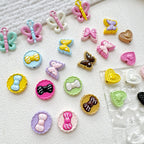 Butterfly Painted Metal Beads Decorative Alloy 10pcs 3