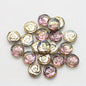 Rose Plated Glass Beads 10mm Glossy Spiral Floral Design 30pcs 6