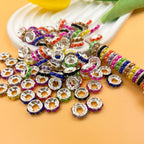 Alloy Wheel Spacer Beads 10mm Imitation Pearl 100pcs 3