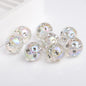 Transparent Plating Glitter Diamond Embedded Acrylic Beads 16mm 50pcs 6