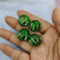 Plated Bubblegum Beads 20mm Striped Christmas Colors 50pcs 2