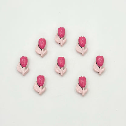 Tulip Metal Beads 14mm Two-Color Baking Painted Alloy 10pcs 7