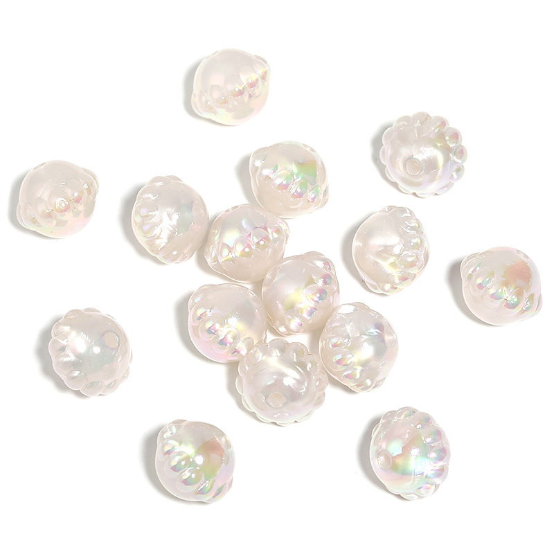 UV Plating Flying Saucer Acrylic Beads 15-17mm Metal Colored 50pcs 6