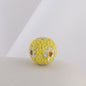 Rhinestone Round Clay Beads 16mm Tiny Daisy Pattern Multicolor 6pcs 7