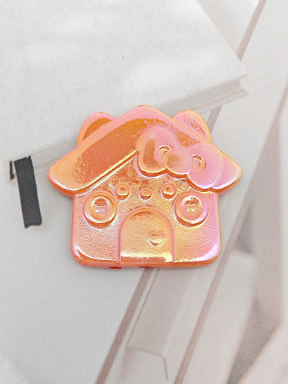 Plating Cat House Acrylic Flat Beads 30mm Pastel Colors 50pcs 13