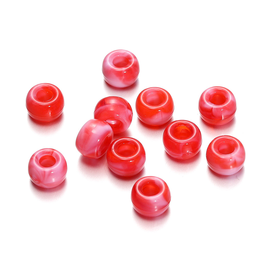 Mermaid Color Pony Beads 9mm Acrylic Pearly Pastel 200pcs 18