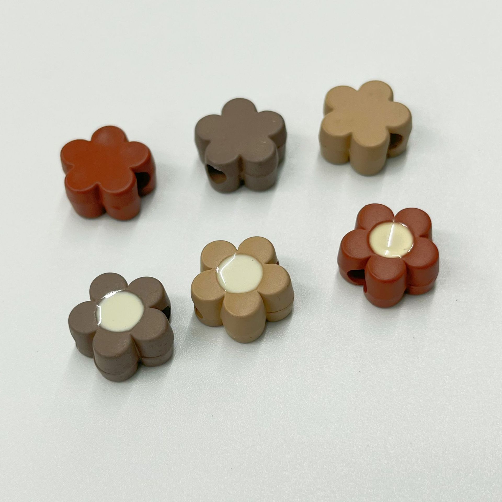 Painted Acrylic Beads 14mm Melad Color Pattern Enamel 100pcs 4