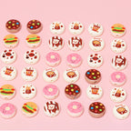 Dessert Acrylic Flat Beads 17mm Printed Cute Food Designs 10pcs 2