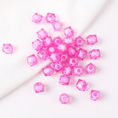 Faceted Acrylic Sago Beads 8-10mm Glossy Translucent 100pcs 21