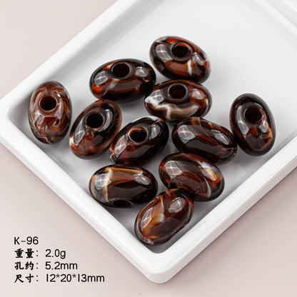 Marble Texture Oval Resin Beads 20mm Glossy Mixed Colors 20pcs 8