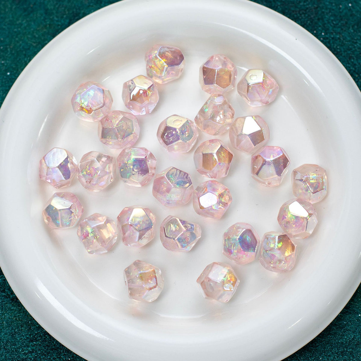 Faceted Iridescent Resin Beads 16mm Mixed Colors 10pcs 8