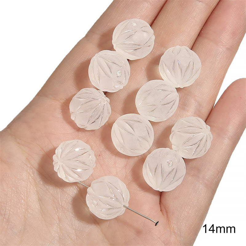 Semi-transparent Frosted Acrylic Beads Matte Finish Mixed Shapes 11