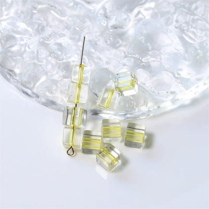 Acrylic Square Acrylic Beads 8mm Pastel Filled Core Glossy 60pcs 12