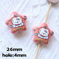 Animal Printed Star Acrylic Beads 26mm Pastel Colors 20pcs 7