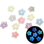 Glow Valley Lily Acrylic Beads 19mm Iridescent Pastel Blue Green Glow 50pcs 6