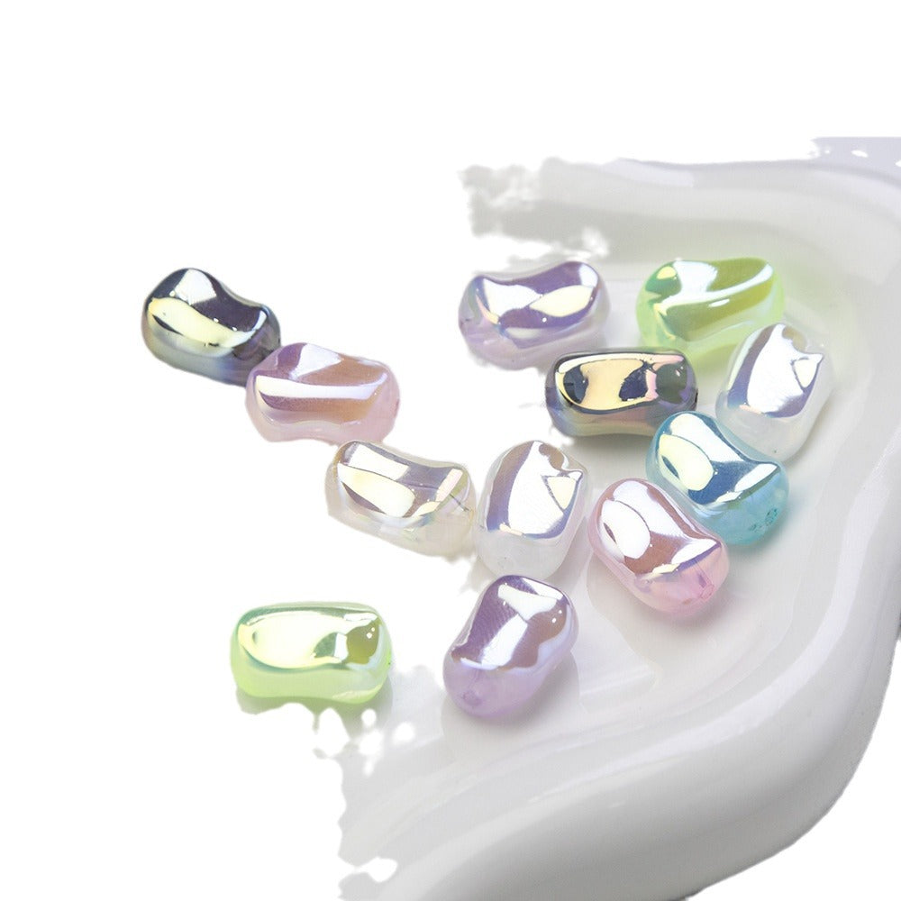 Glossy Plating Irregular Shaped Acrylic Beads 16mm Pastel Colors 20pcs 5