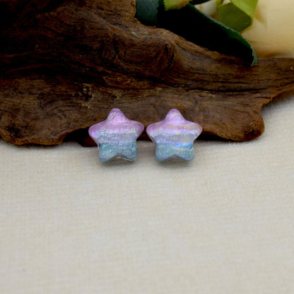 Oil Painting Star Resin Beads 19mm Iridescent Pastel 1pc 7