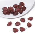 Frosted Irregular Cut Flat Stone Glass Beads 12x15mm Multicolor 10pcs 6