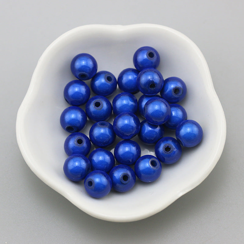 Glossy Metallic Round Acrylic Beads 10mm Colorful Assorted 50pcs 14