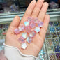 Glitter Heart Clover Resin Beads 18mm Lavender Iridescent 20pcs 11