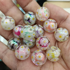 Transparent Daisy Acrylic Beads 16mm UV Plating Glossy 100pcs 2
