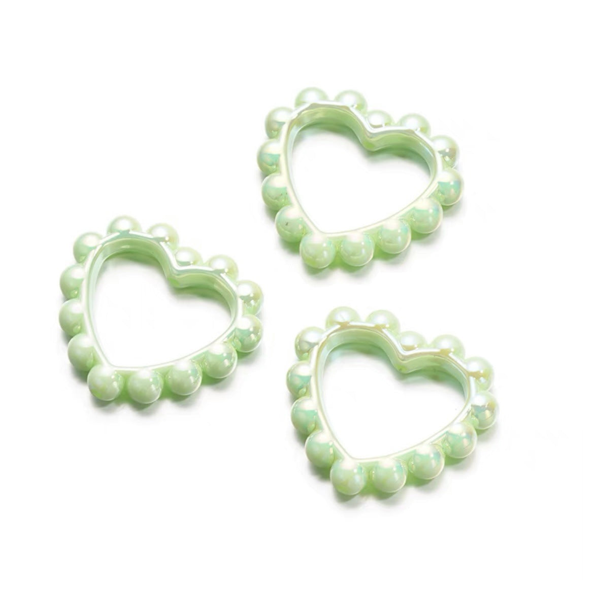 Solid Color Plated Love Circle 39X43mm Acrylic Beads 10pcs 8