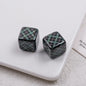 Baking Painted Square Acrylic Beads 14mm Plaid Colorful 50pcs 9