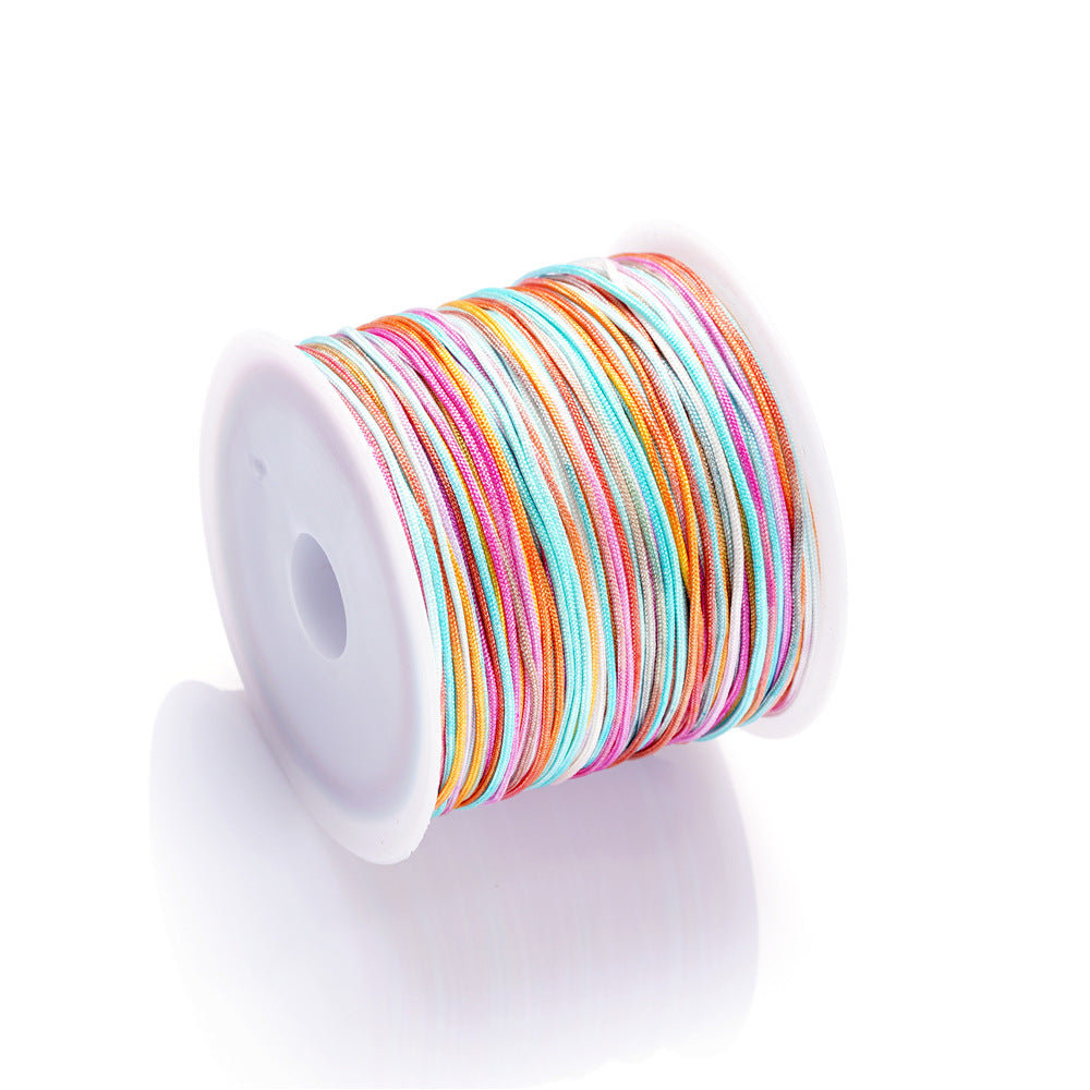 Nylon Rainbow Variegated Beading Thread 0.8mm Diameter 60m Spool 10