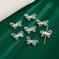 Jewelled Bow Rhinestone Beads 22mm Alloy Decorative 10pcs 3