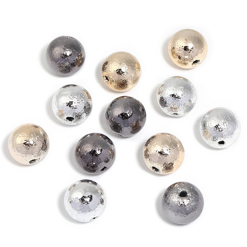 Plated Bubblegum Beads 20mm Wrinkled Foil Finish Mixed Colors 50pcs 5