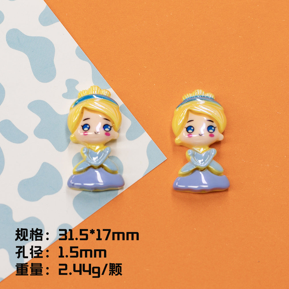 Elegant Resin Princess Series Resin Beads Glossy Pastel 10pcs 7