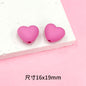 Rubberized Spray Painted Heart Acrylic Beads 16x19mm Macaron Color 50pcs 9