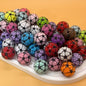Football Patterned Rhinestone Bubblegum Beads 16mm 20mm 25pcs 15