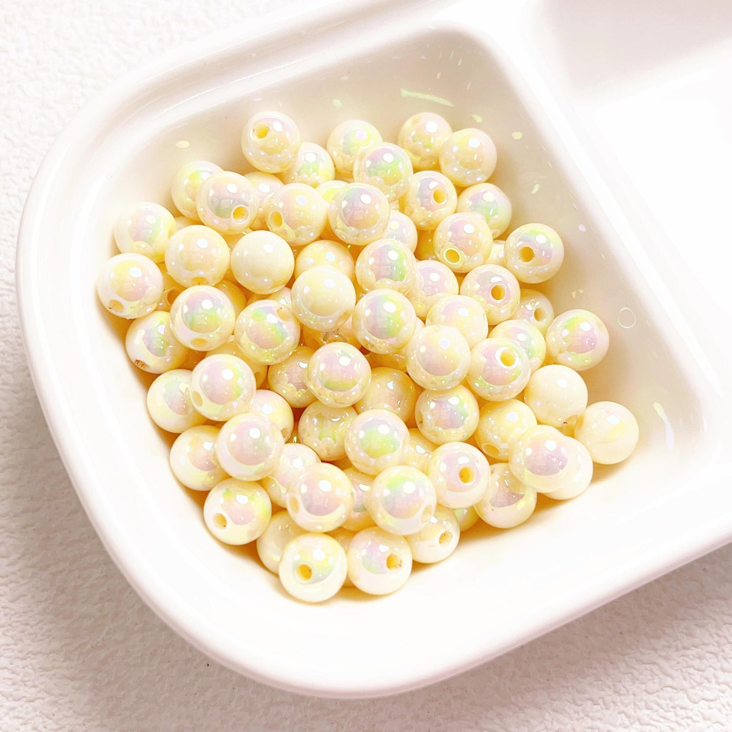 Glow Acrylic Beads 8-12mm Iridescent Plated Pastel Colors 30pcs 10