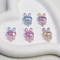 Glitter Bunny Lollipop Resin Beads 28mm Iridescent 10pcs 11